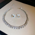 Sixteen Color Crystal Necklace And Stud Earring Sets With Round Or Drop Stones view 10