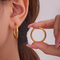 Plain Hoop Earrings in Five Sizes and Three Metal Finishes view 2