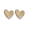 Champagne Crystal Heart Stud Earrings For Women Jewelry view 5
