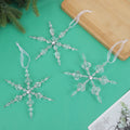 Clear Acrylic Crystal Snowflake Christmas Hanging Ornament view 4