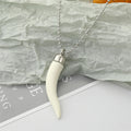 Silver Tone Resin Horn Pendant Necklaces in Seven Colors view 4