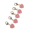 Pink Enamel Heart Letter Charms A-Z With Gold Lobster Clasp Pendant view 5
