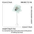 Mesh Flower Stick Pin Brooch Pearl Tip Pink Blue Red view 7