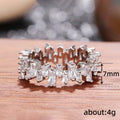 Silver Tone Baguette Crystal Geometric Band Ring view 4