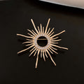 Rhinestone Sunburst Open Circle Brooch Pin Gold Tone view 6