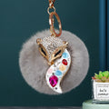 Multigem Fox Keychains with Fourteen Pom Colors and Multiple Loop Styles view 12