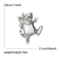 Dancing Cat Enamel Brooch Cartoon Pose Two Colorways view 6