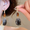 Geometric Resin Drop Earrings in Four Colorways for Everyday Styling view 3