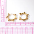Gold Silver and Black Tone Geometric Spike Hoop Earrings view 4