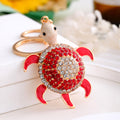 Rhinestone Sea Turtle Keychains Gold Clasp 5 Colors view 2