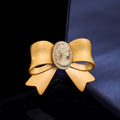 Gold Tone Ribbon Bow Metal Brooch Pin 3.6 x 2.7 cm view 4