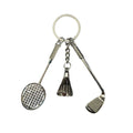 Silver Alloy Golf Club Badminton Racket Keychains 3 Styles view 5