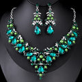 Black Silver Tone Pearl Crystal Scroll Pearl Look Four Designs Metal Necklace and Earring view 7