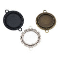 Double Loop Oval Cabochon Connectors in Bronze and Silver view 5