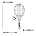 Crystal Tennis Racket and Ball Brooch in Gold or Silver Tone view 7