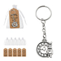 Silver Tone Rabbit Clock Split Ring Keychain and Attached Hardware view 1