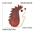 Rhinestone Hedgehog Brooch White Belly Red Nose Two Styles view 6