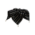 Black Or Ivory Striped Square Scarf Hair Claw And Ponytail Tie Options view 5