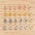 Spiral Swirl Metal Jewelry Charms in Six Finish Options view 2