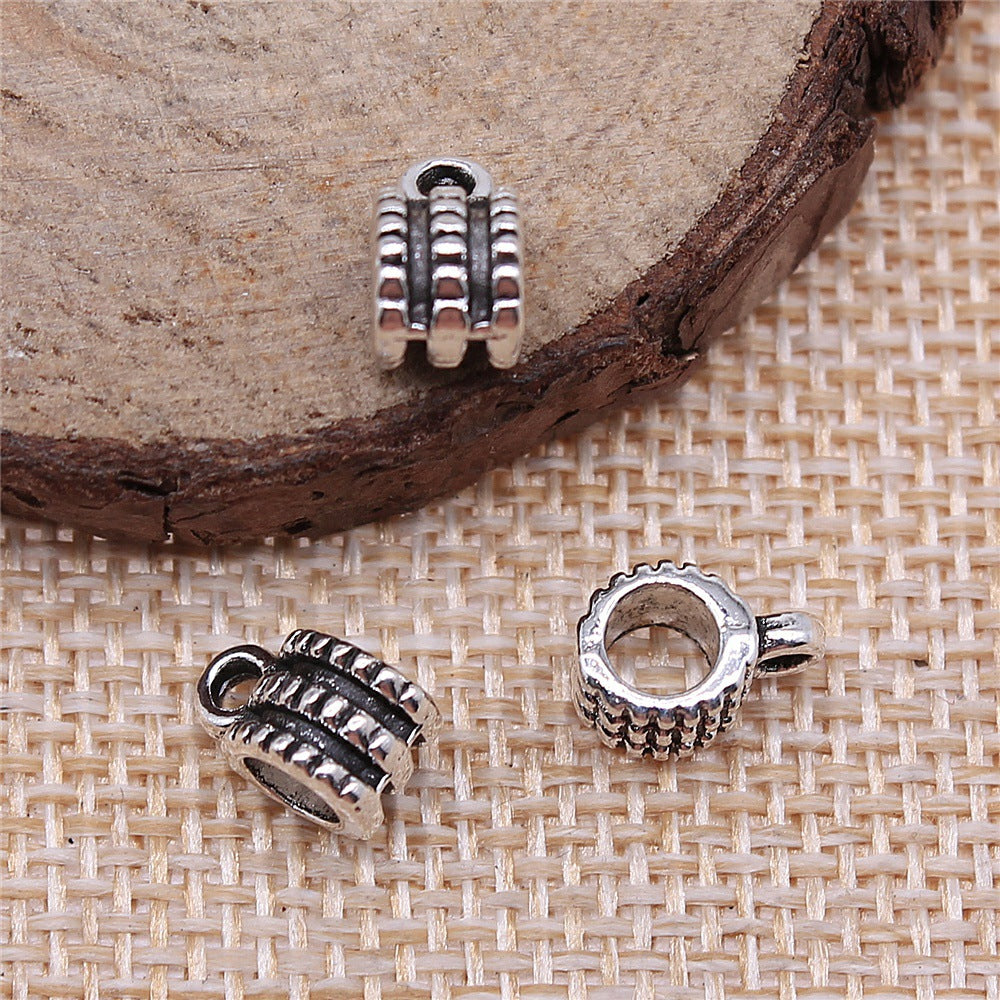 10x6x6mm 0.7g Multicolor Zinc Alloy Bail Beads with Large Hole for DIY Bracelet Jewelry