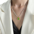 Beaded Pendant Necklace Green Rose Or Turquoise Sun Disc view 6