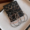 Mixed Metal Slim Hoop Earring Set with Twenty Pieces view 6