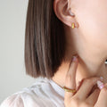 Mini Teardrop Stud Earrings Gold Steel Post Back Pair view 1