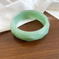 Wide Faceted Marbled Resin Bangles in Five Colorways view 7