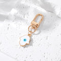 Gold Tone Enamel Hamsa Evil Eye Clip Keychains in Four Colors view 2