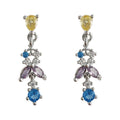 Gold Pink Zircon Butterfly Drop Earrings Teardrop Dangle Pair view 5