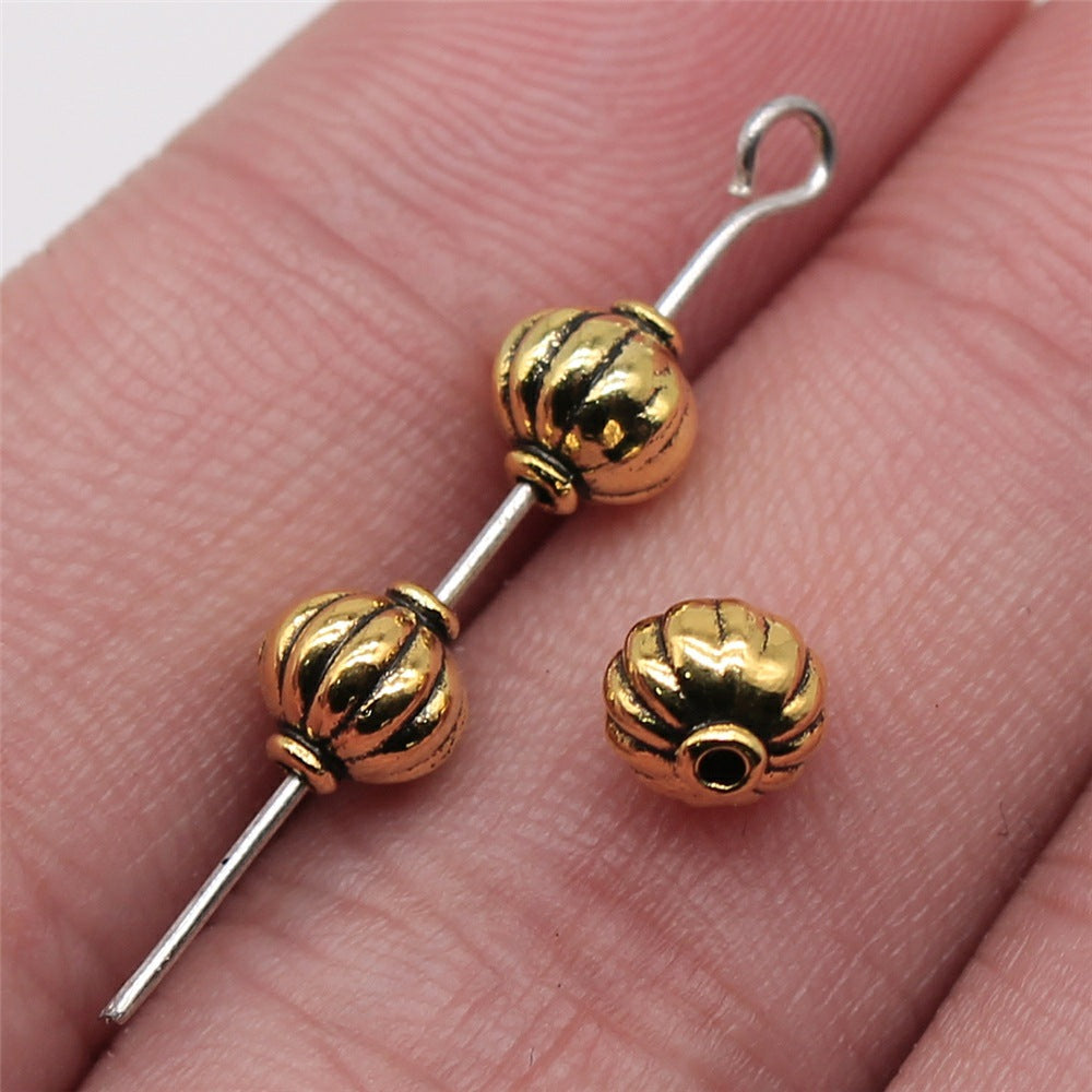 6x6x6mm 0.6g Multicolor Zinc Alloy Pumpkin Small Hole Spacer Beads for DIY Bracelet Necklace Making