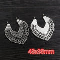 Ornate Fan Shaped Pendants in Two Antique Silver Designs view 7