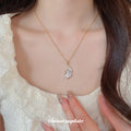 Gold and Silver White Feather Pendant Necklaces Statement Jewelry view 3