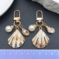 Gold Tone Shell Conch Starfish and Pearl-Look Clasp Charms for Accessory Making view 3
