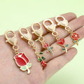 Rose, Sunflower and Daisy Charm Keychains in 18 Pictured Variations for Bags and Keys view 4