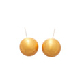 Brushed Irregular Round Stud Earrings in Three Sizes and Two Tones view 5