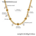 Gold Cuban Oil Drop Disc Necklace Bracelet Pearl Styles view 6
