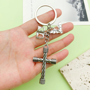 Cross and Angel Charm Keychains in 15 Pictured Variations for Bags and Keys