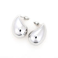 Silver Gold Tone Chunky Polished Teardrop Stud Earrings view 5
