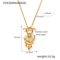 Melting Heart Rhinestone OT Clasp Pendant Necklace view 7