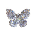 Silver Tone Butterfly Brooch With Layered Clear Marquise Crystals view 5