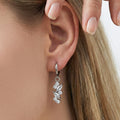 Crystal Leaf Cluster Earrings and Clasp Pendants in Gold and Silver Tone view 4