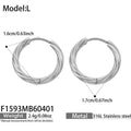 Gold Steel Twisted Hoop Earrings Three Sizes 316L Steel view 10