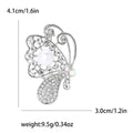 Pearl Rhinestone Butterfly Brooch Gold Silver Tone Pin view 7