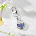 Silver Teardrop Dried Flower Resin Keychains Lobster Clasp 7 Styles view 12