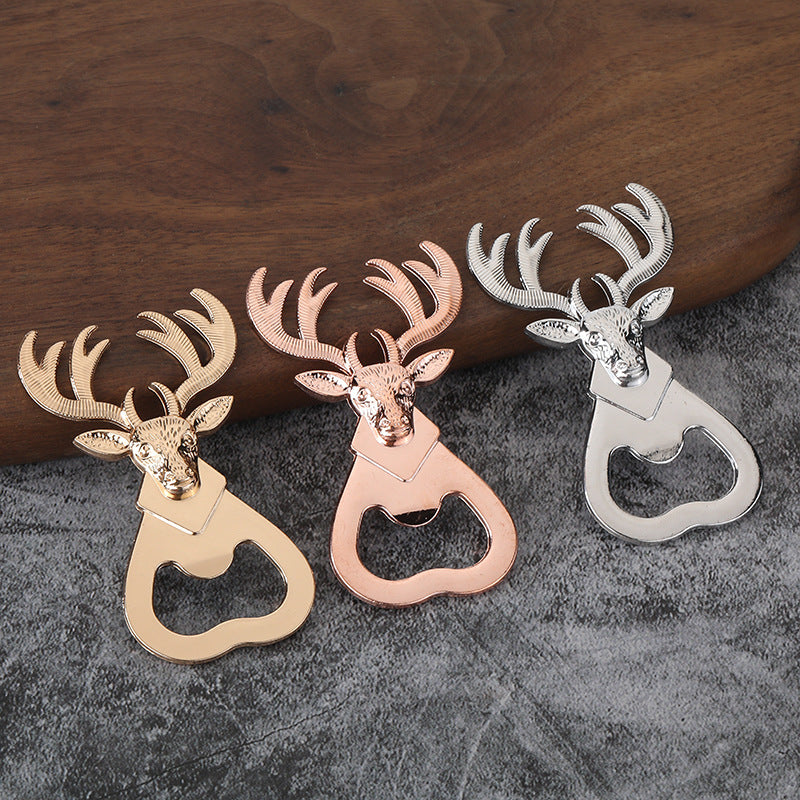 Deer Head Bottle Opener Keychain Zinc Alloy Beer Opener Gift