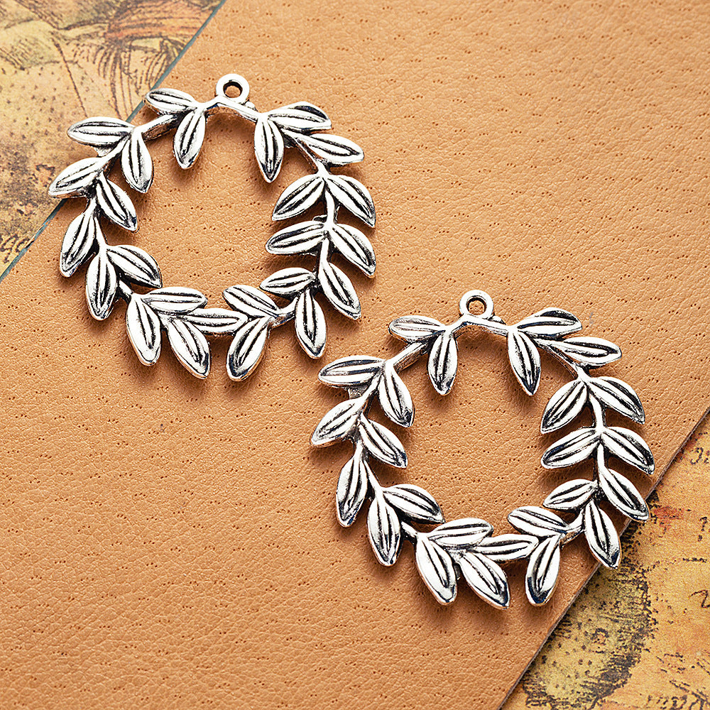 Hollow Olive Branch Pendant Charm 40x39mm