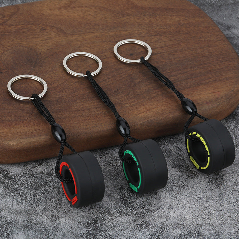 PVC Tire Keychain Car Decor Accessory Gift for Drivers