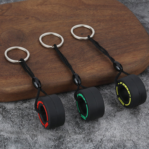 PVC Tire Keychain Car Decor Accessory Gift for Drivers