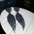 Crystal Bow Tassel Stud Earrings in Five Colors Decorative Jewelry Accessory view 7